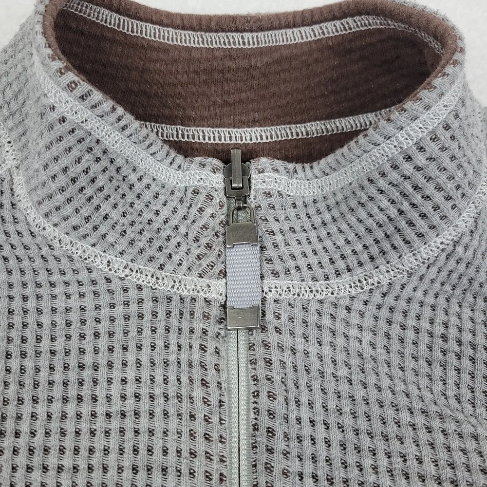 Tommy‎ Bahama Reversible 1/4 Zip Pullover Sweater Mens XL Brown Gray Knit Top